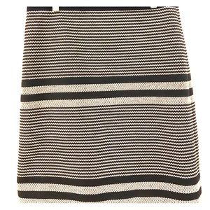 J Crew navy blue and white striped pencil skirt